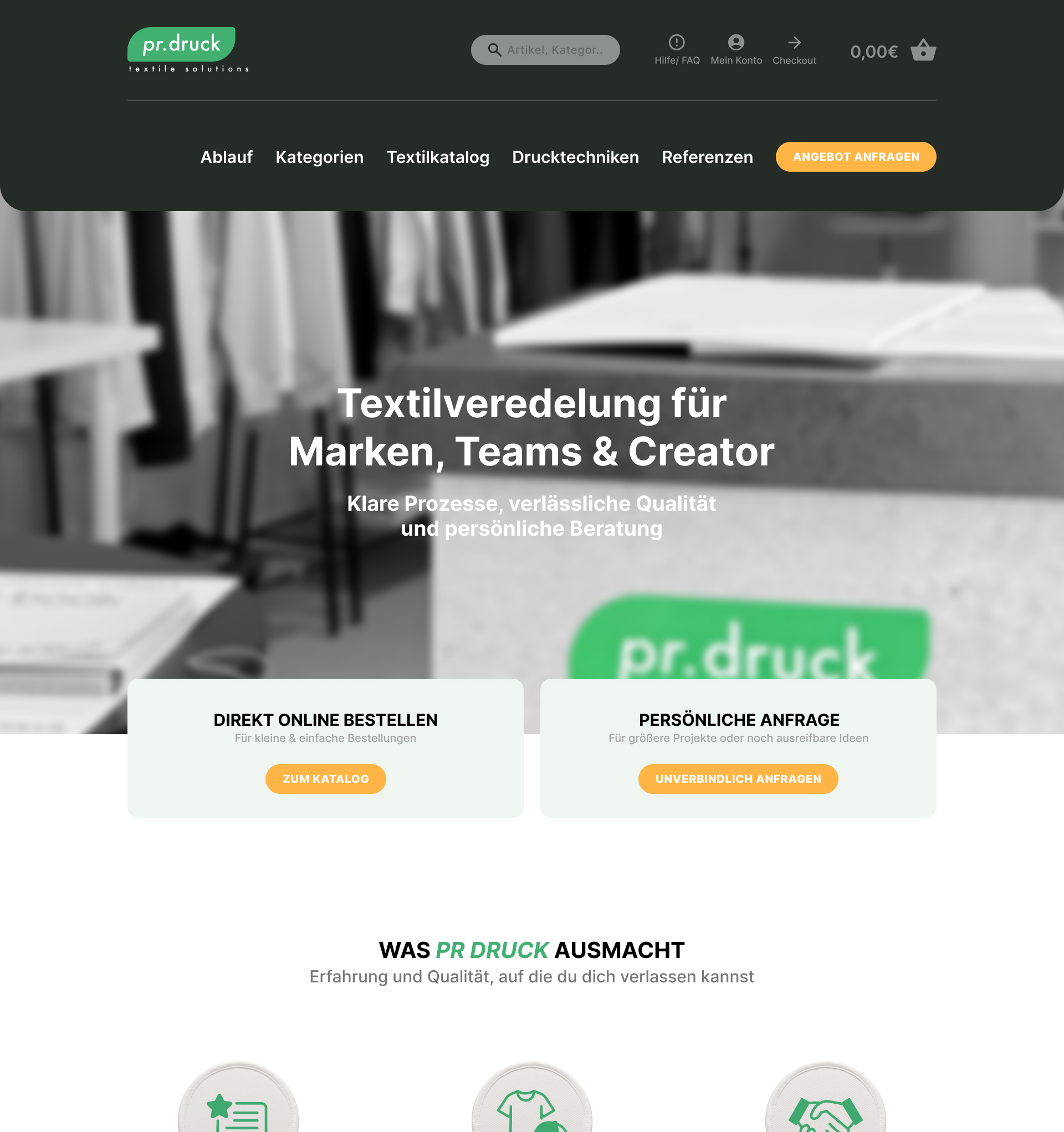 pr.druck Website, neues Hi-Fi-Design