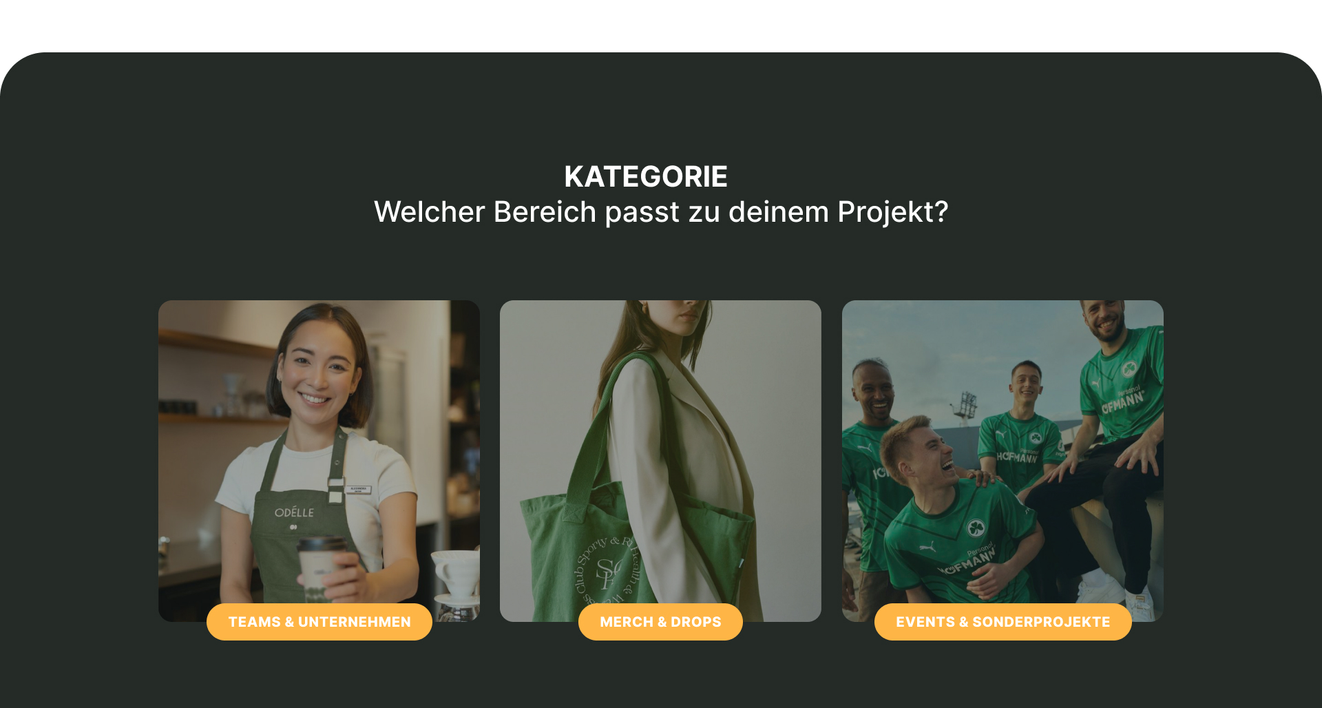 Kategorie-Bereich im Hi-Fi-Design