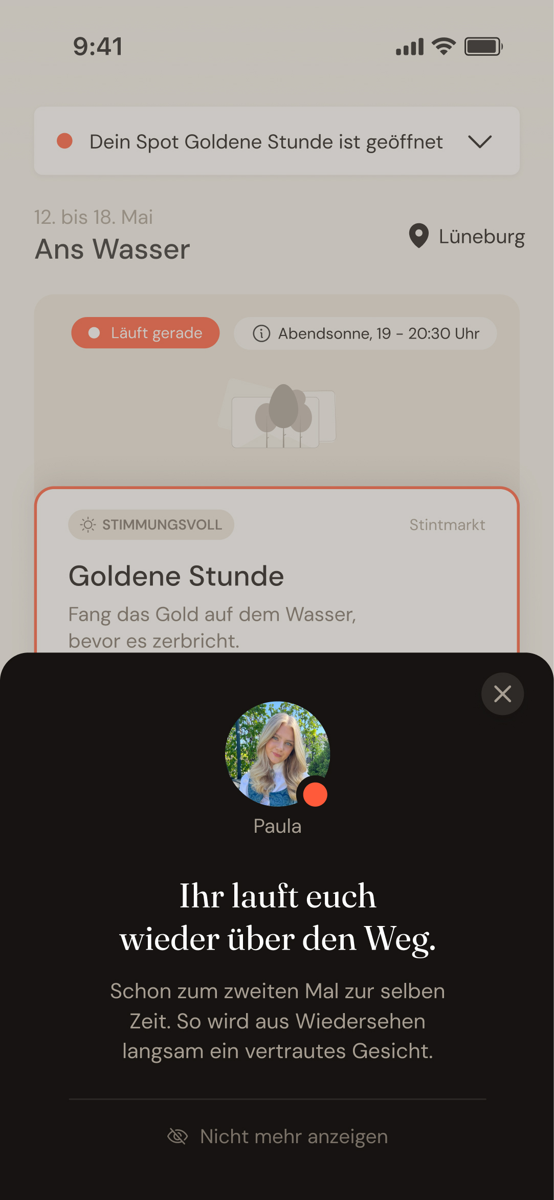 Erste Wiederbegegnung, Hinweis von unten