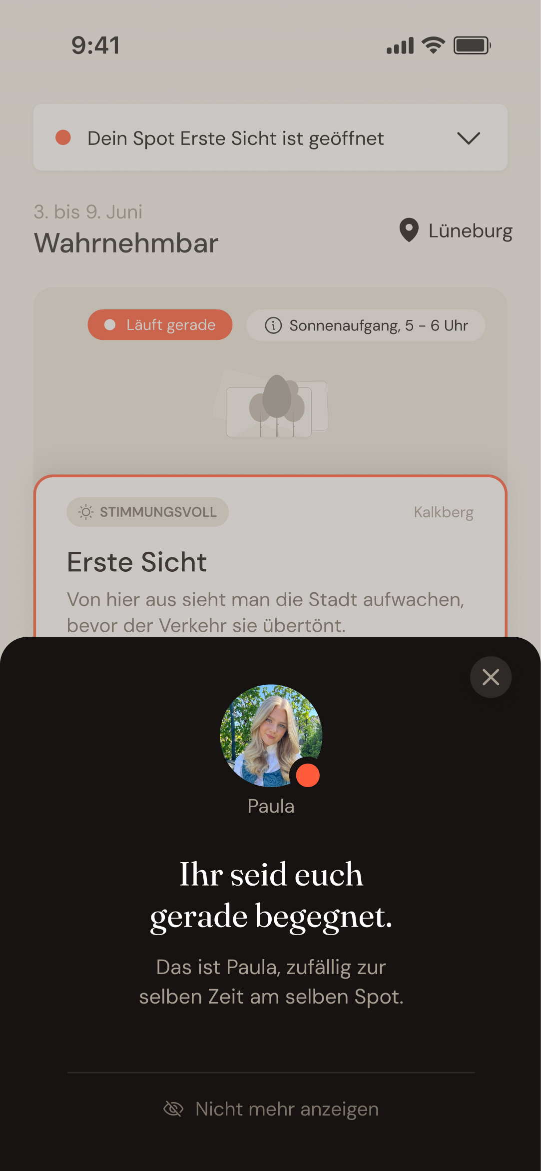 Zweite Wiederbegegnung, Hinweis mit Namen