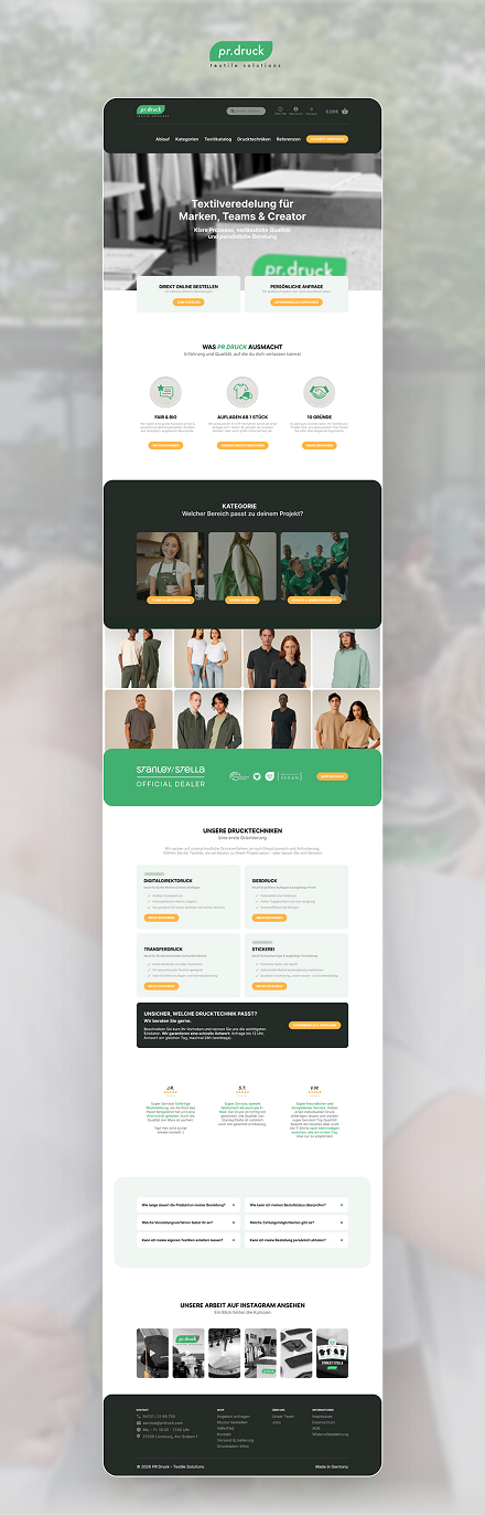 Website für pr.druck